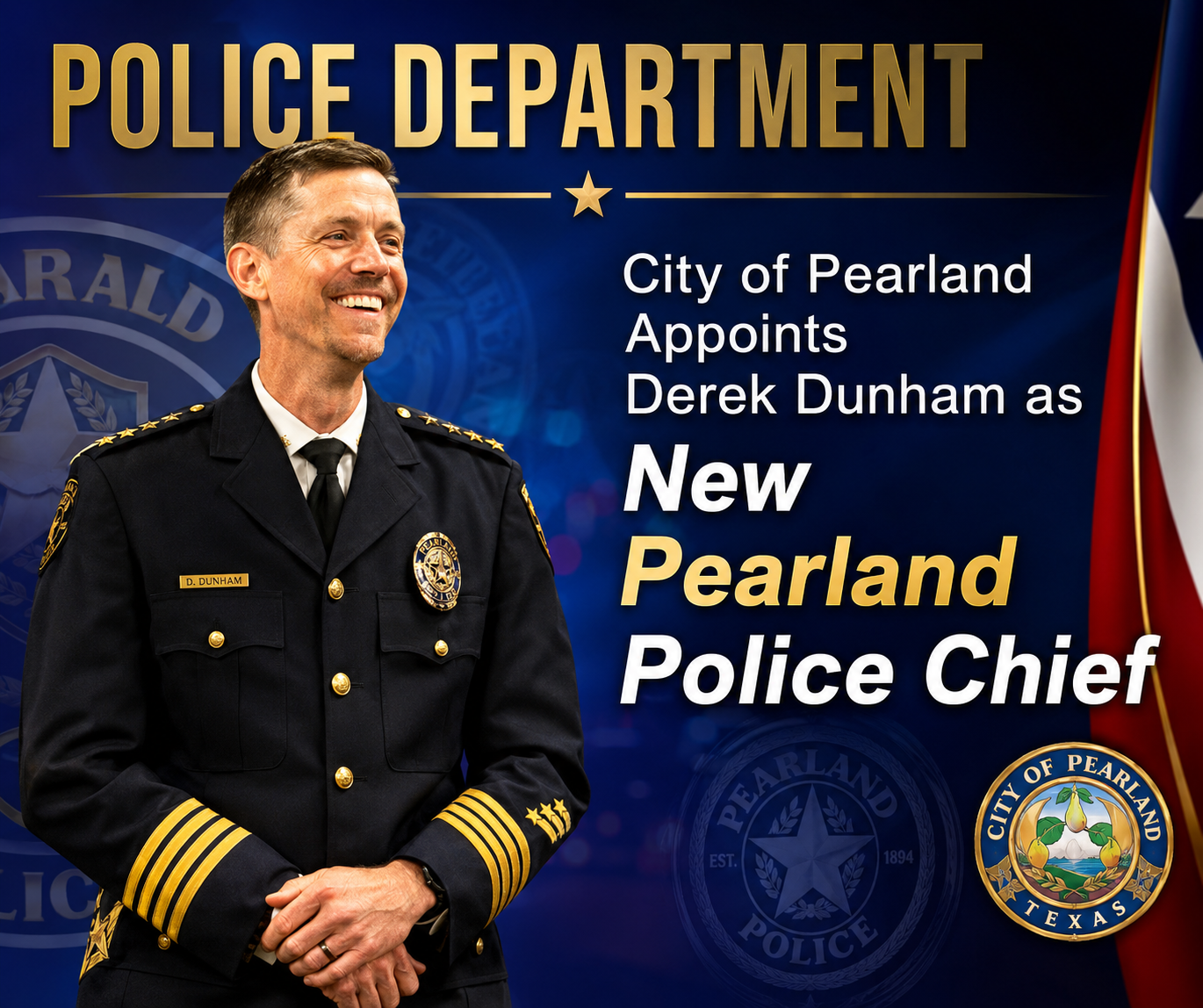 City of Pearland Appoints Lewis Harris as Pearland Fire Chief